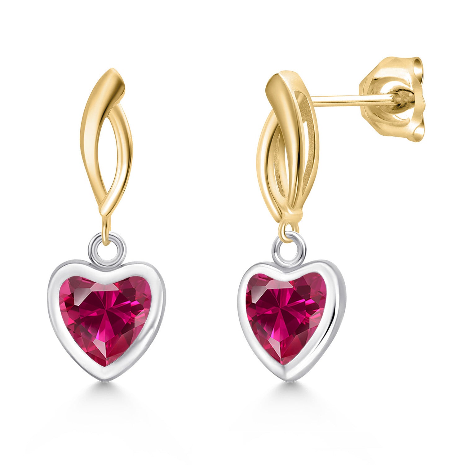 Earrings in 925 Sterling Silver and 10K Yellow Gold
