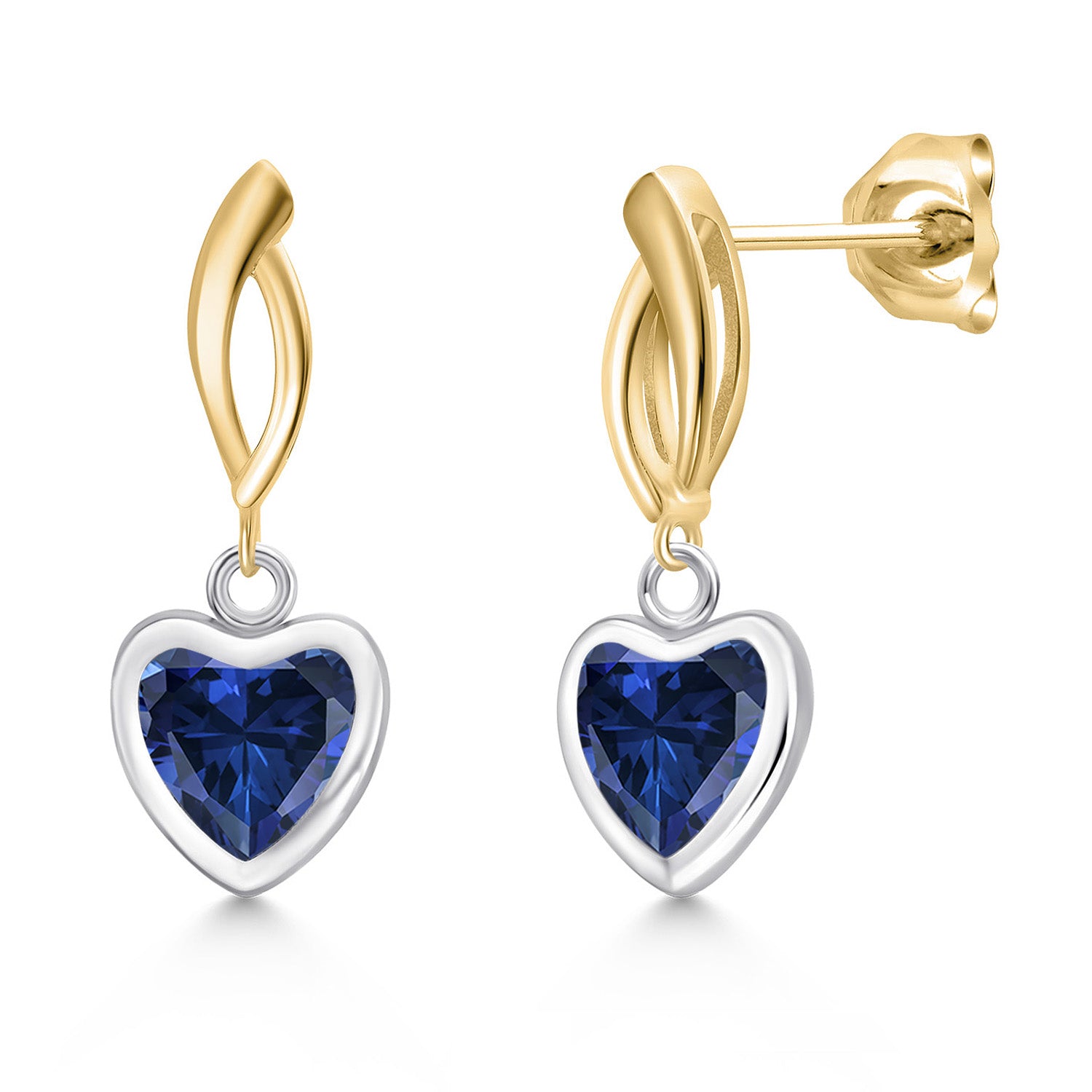 Earrings in 925 Sterling Silver and 10K Yellow Gold