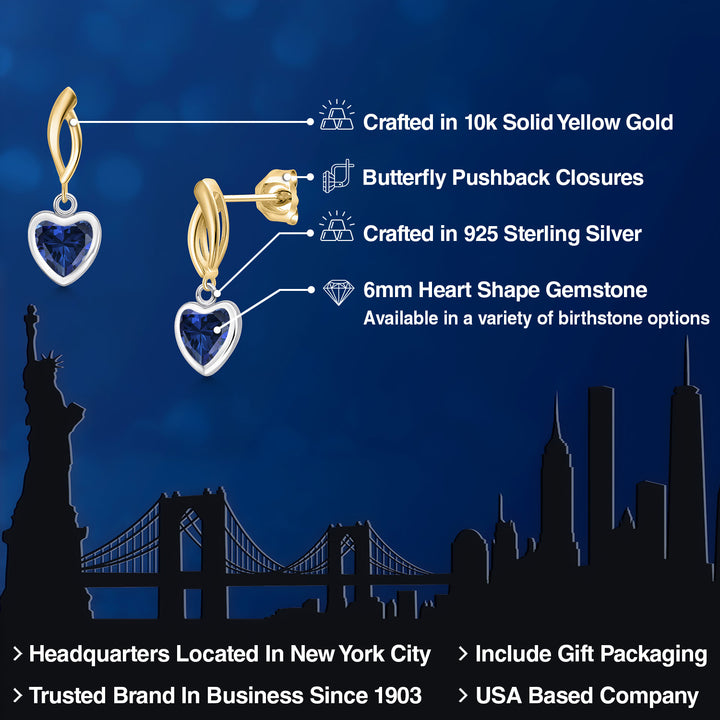 Earrings in 925 Sterling Silver and 10K Yellow Gold
