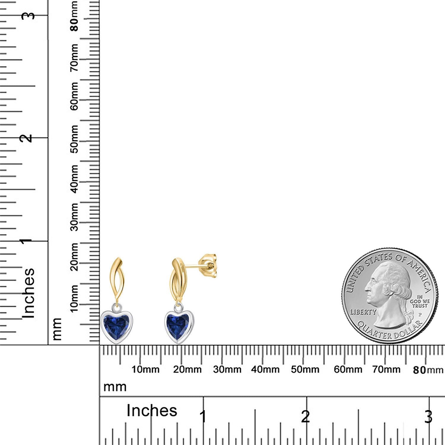 Earrings in 925 Sterling Silver and 10K Yellow Gold