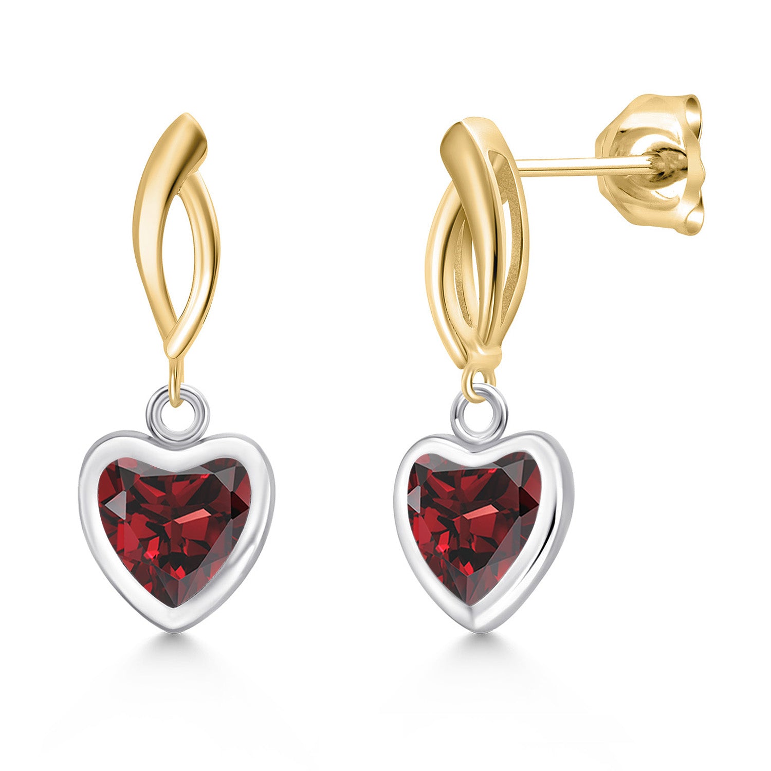 Earrings in 925 Sterling Silver and 10K Yellow Gold