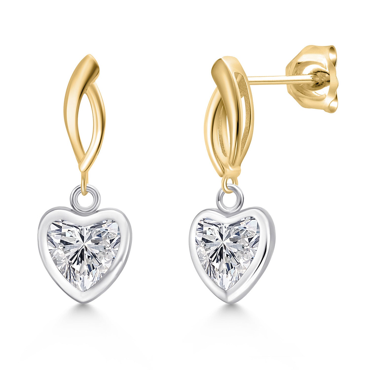 Earrings in 925 Sterling Silver and 10K Yellow Gold