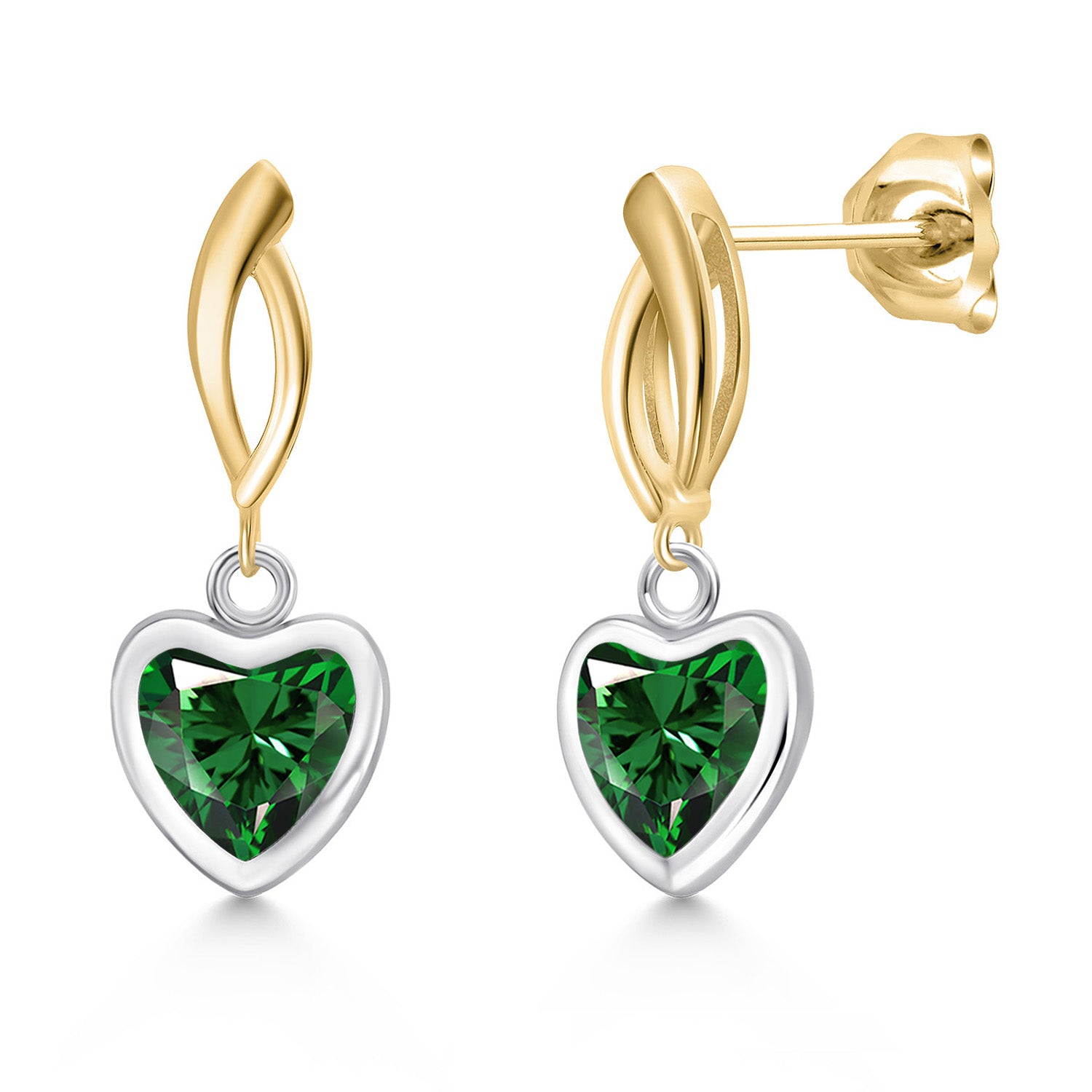 Earrings in 925 Sterling Silver and 10K Yellow Gold