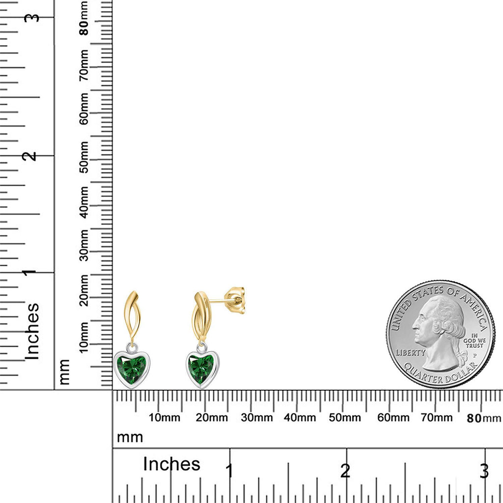 Earrings in 925 Sterling Silver and 10K Yellow Gold