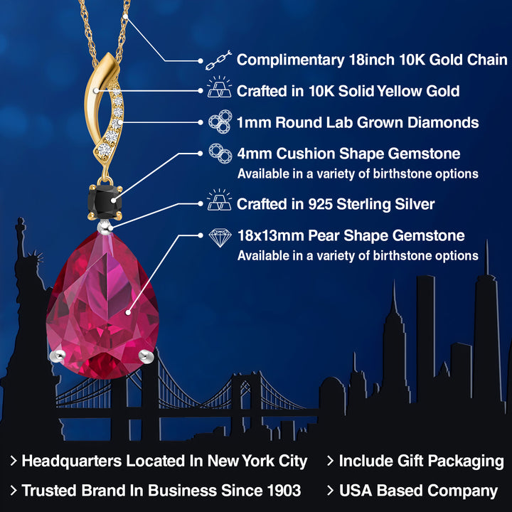 Pendant in 925 Sterling Silver and 10K Yellow Gold