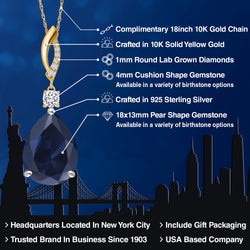Pendant in 925 Sterling Silver and 10K Yellow Gold