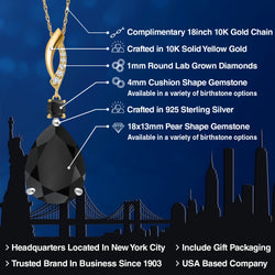 Pendant in 925 Sterling Silver and 10K Yellow Gold