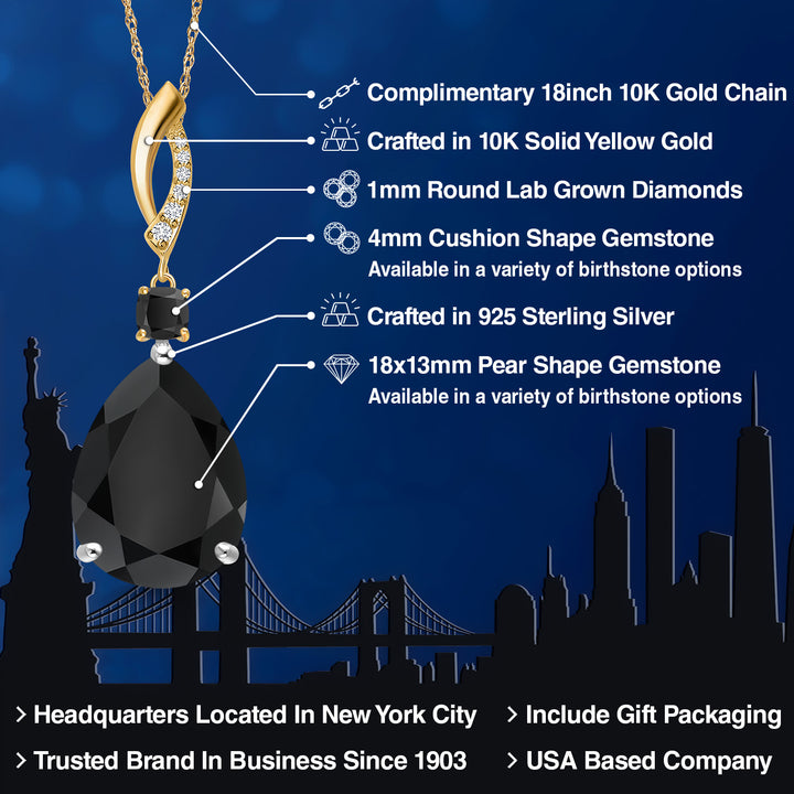 Pendant in 925 Sterling Silver and 10K Yellow Gold