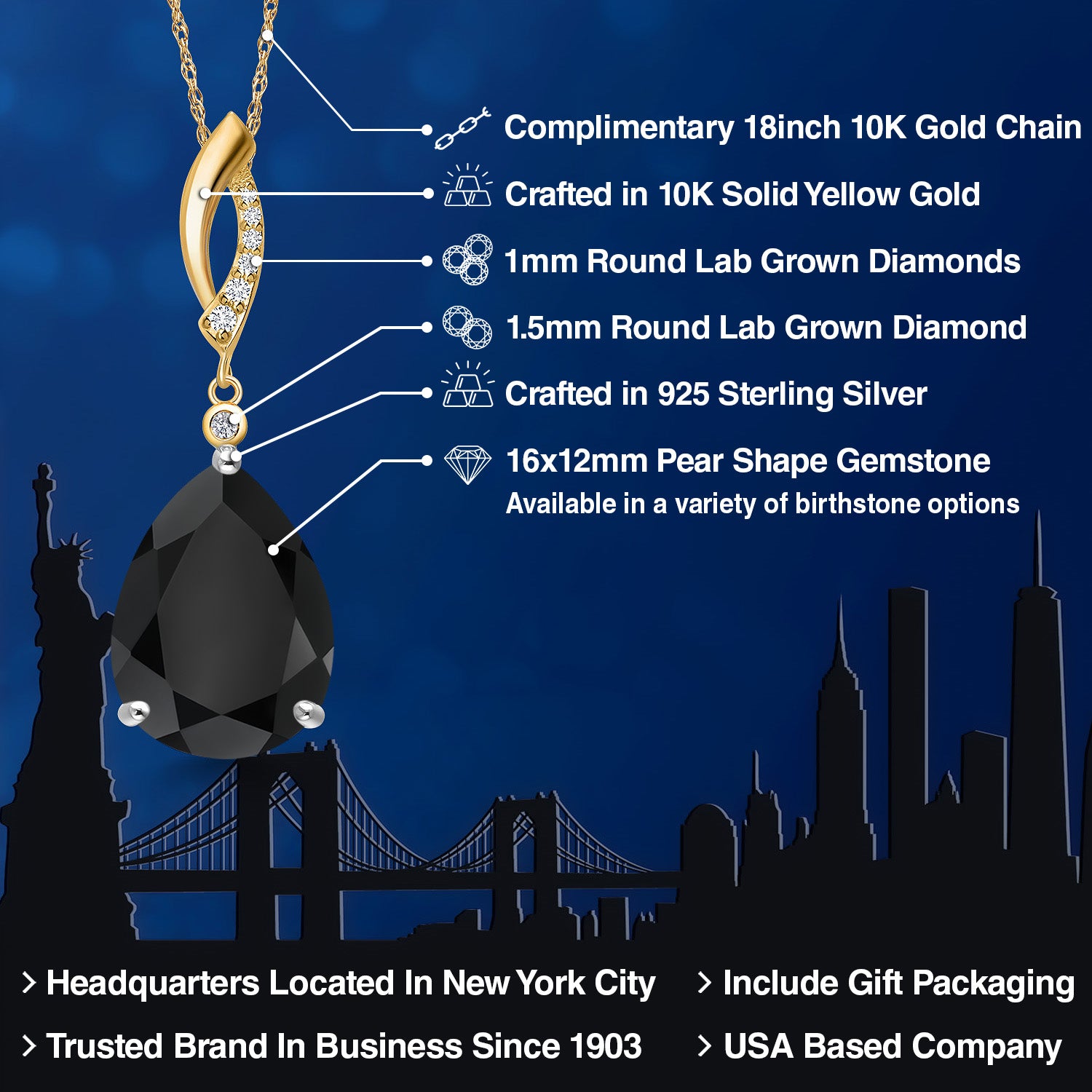 Pendant in 925 Sterling Silver and 10K Yellow Gold