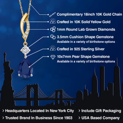 Pendant in 925 Sterling Silver and 10K Yellow Gold