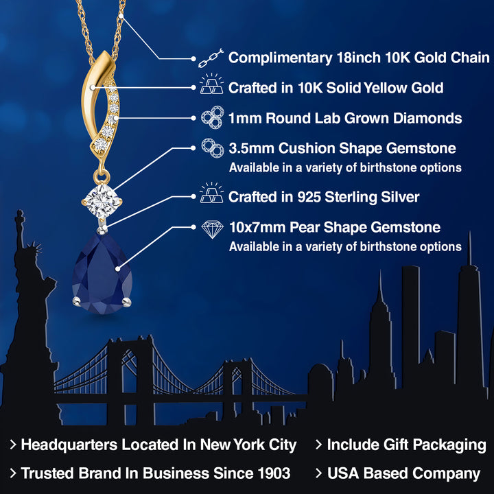Pendant in 925 Sterling Silver and 10K Yellow Gold