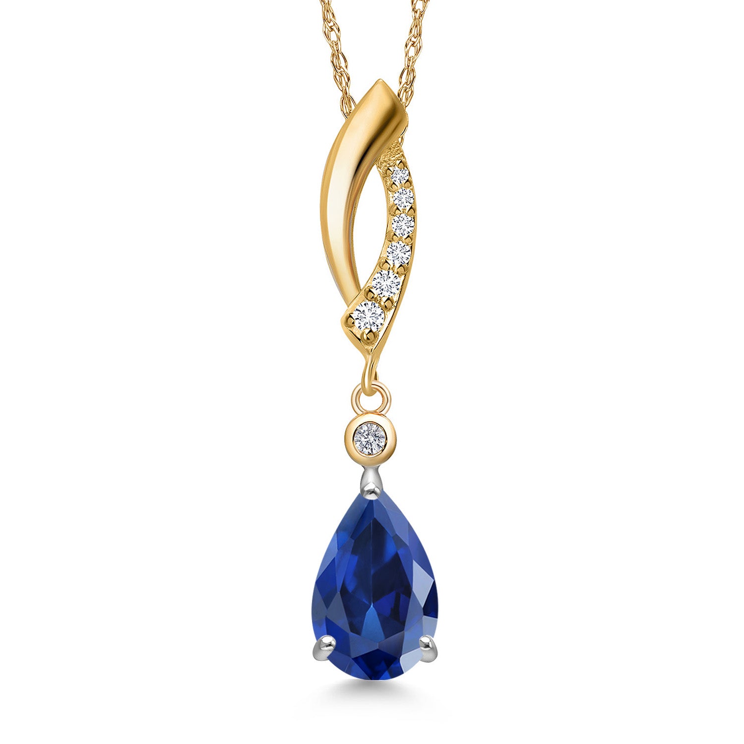 Pendant in 925 Sterling Silver and 10K Yellow Gold