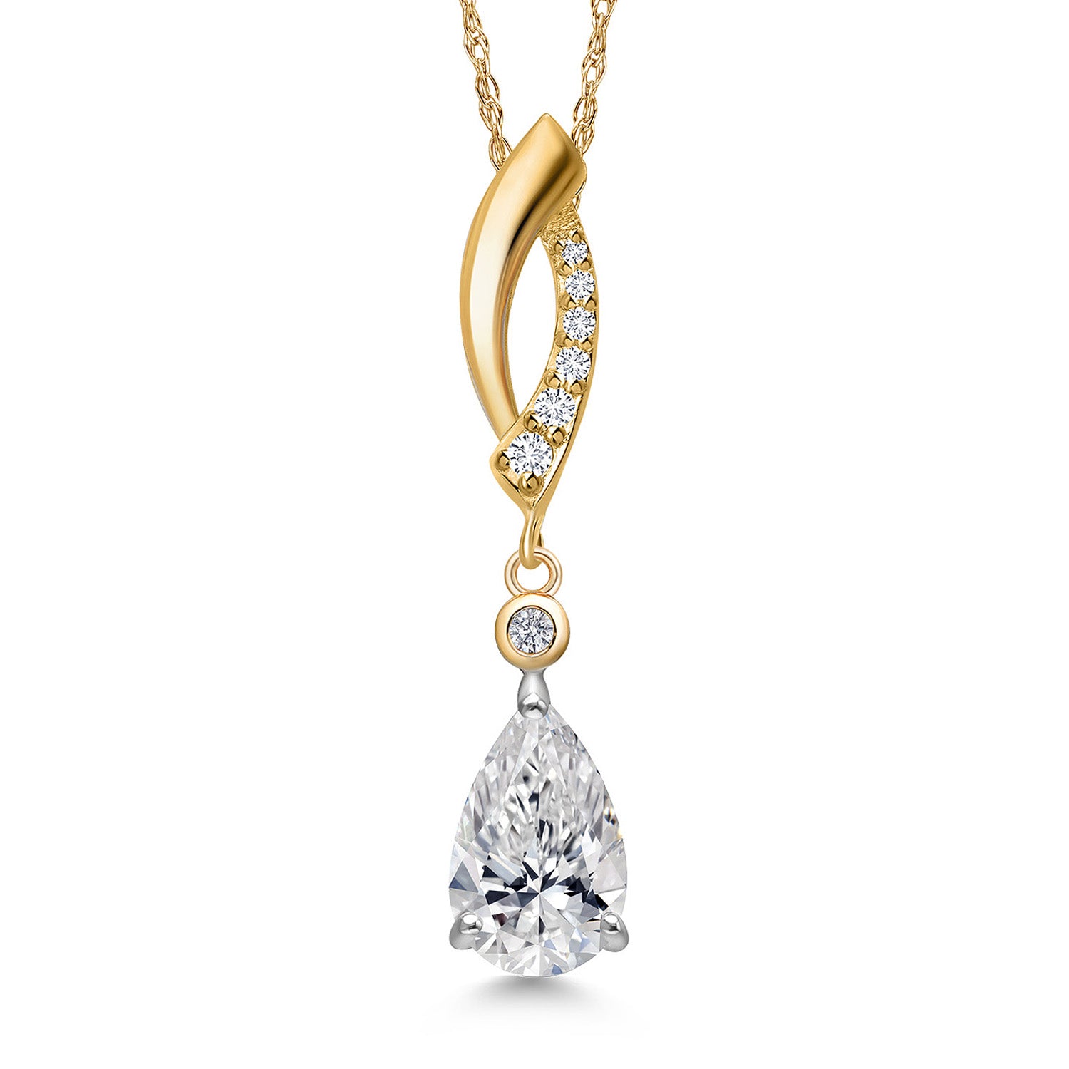 Pendant in 925 Sterling Silver and 10K Yellow Gold