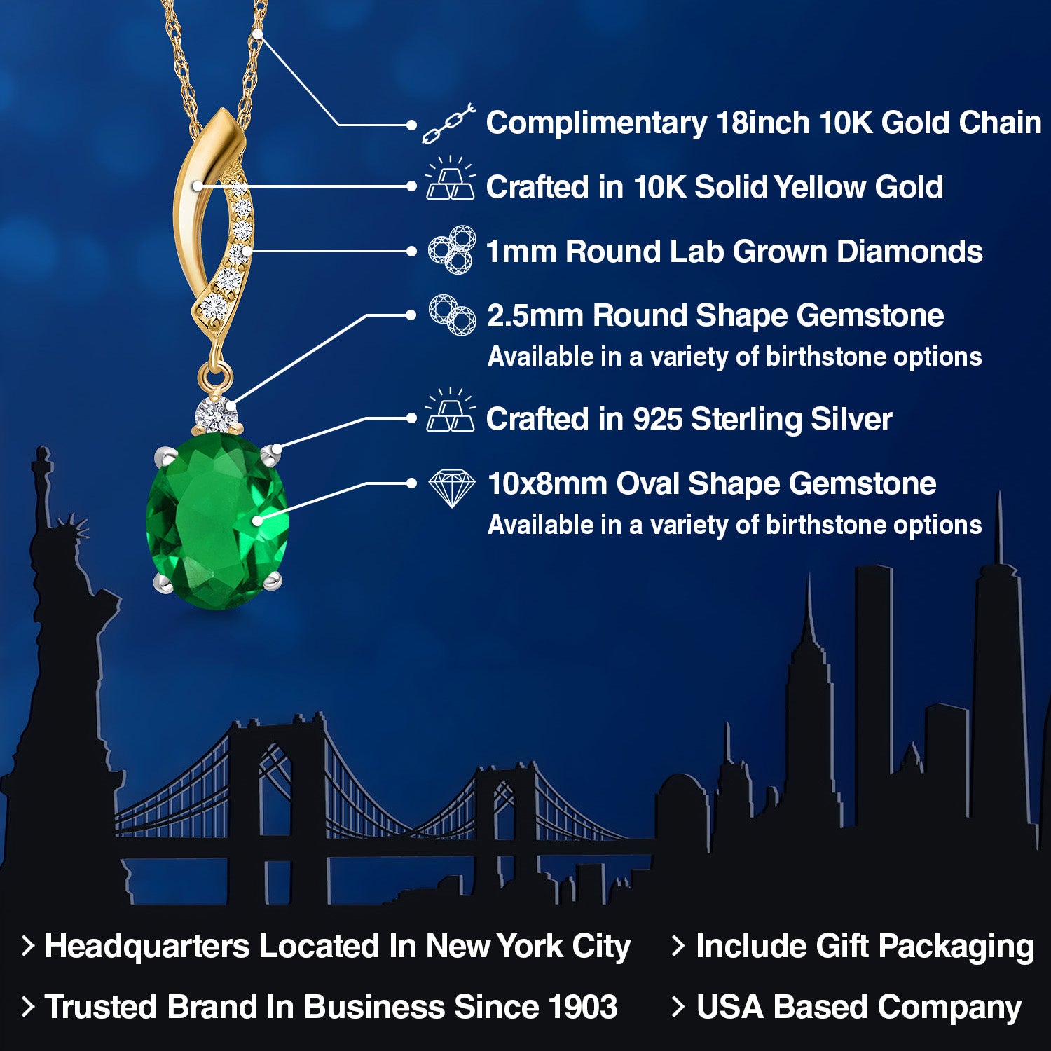 Pendant in 925 Sterling Silver and 10K Yellow Gold