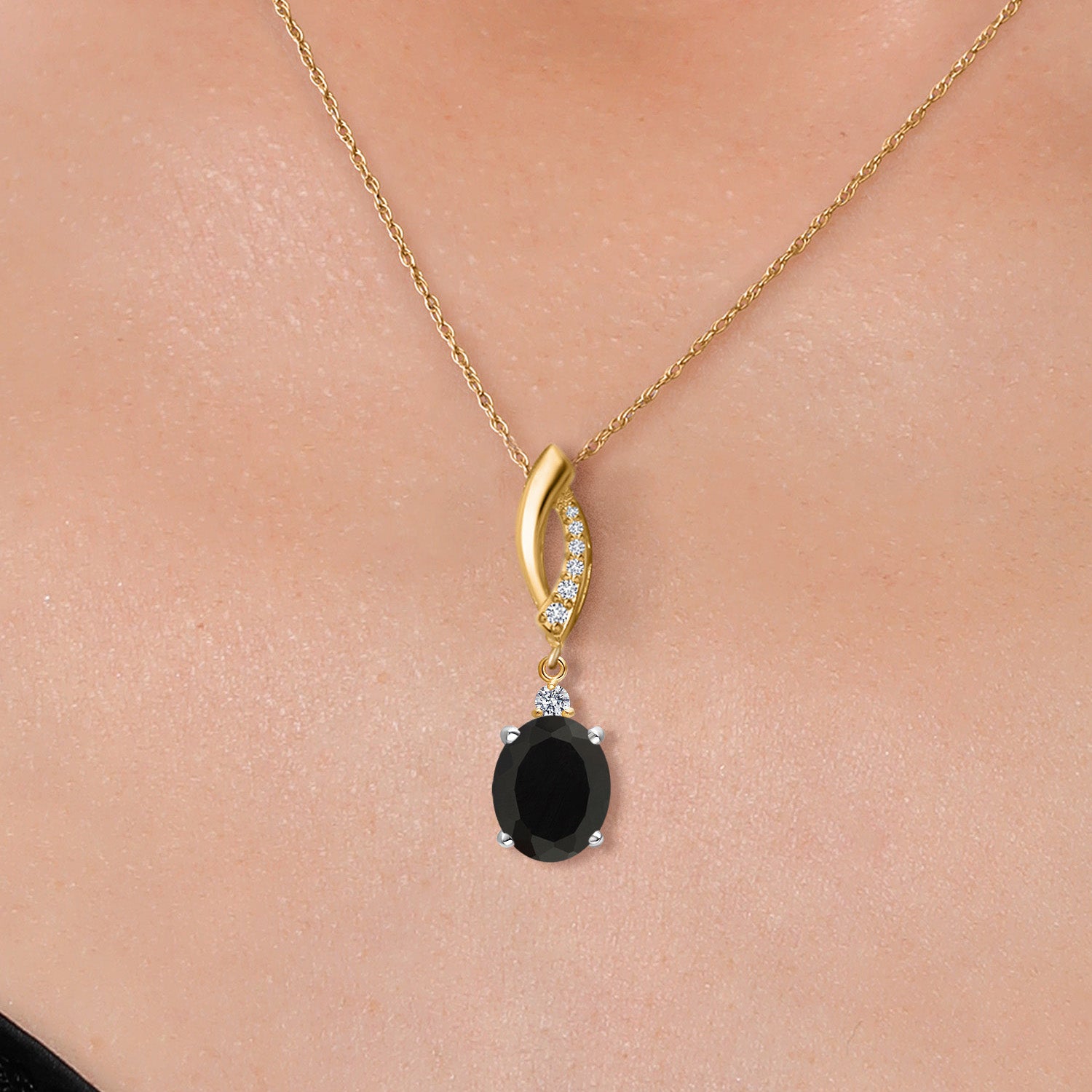 Pendant in 925 Sterling Silver and 10K Yellow Gold