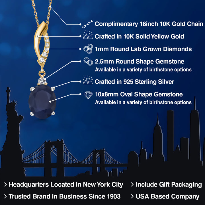 Pendant in 925 Sterling Silver and 10K Yellow Gold