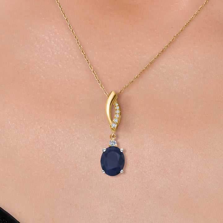 Pendant in 925 Sterling Silver and 10K Yellow Gold