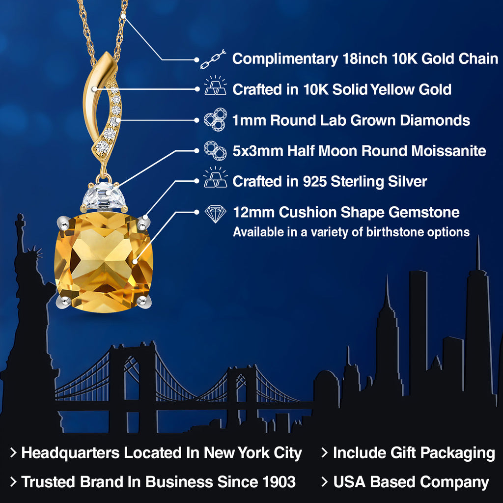 Pendant in 925 Sterling Silver and 10K Yellow Gold