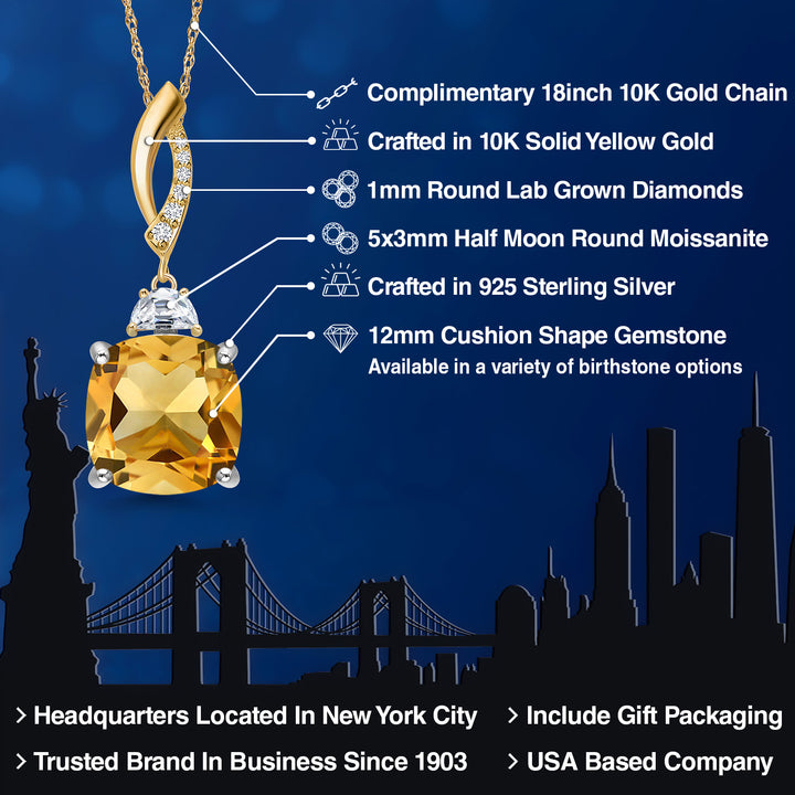 Pendant in 925 Sterling Silver and 10K Yellow Gold