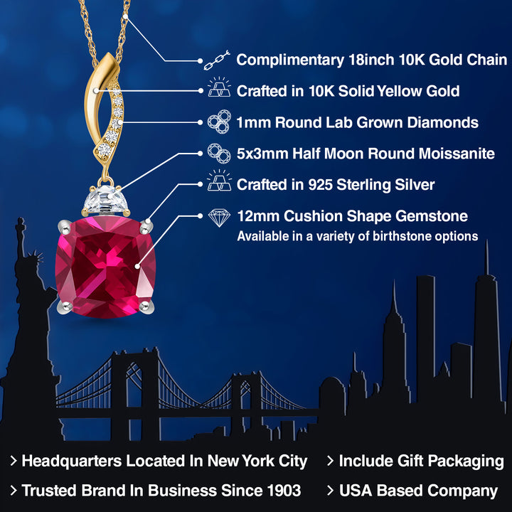 Pendant in 925 Sterling Silver and 10K Yellow Gold