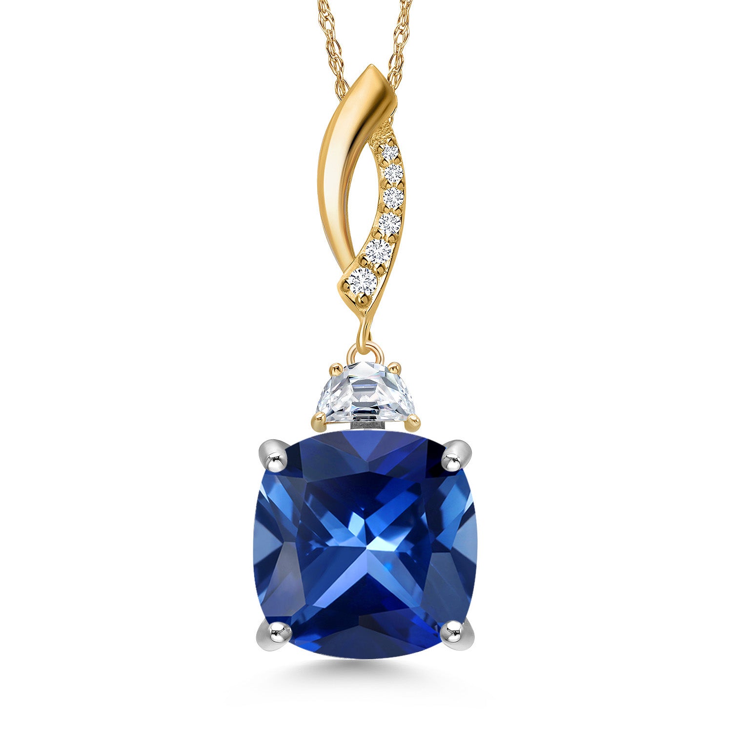 Pendant in 925 Sterling Silver and 10K Yellow Gold