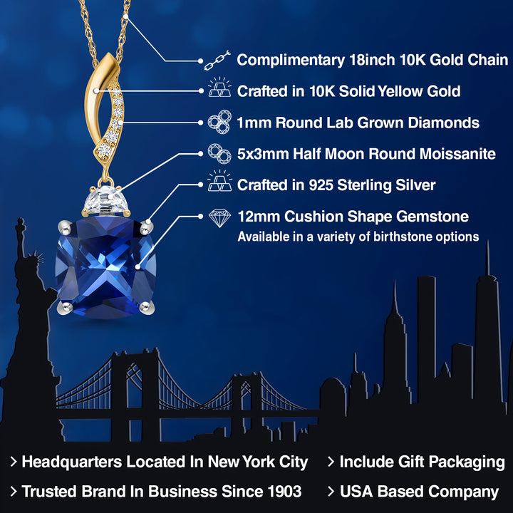 Pendant in 925 Sterling Silver and 10K Yellow Gold