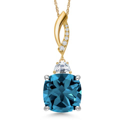 Pendant in 925 Sterling Silver and 10K Yellow Gold