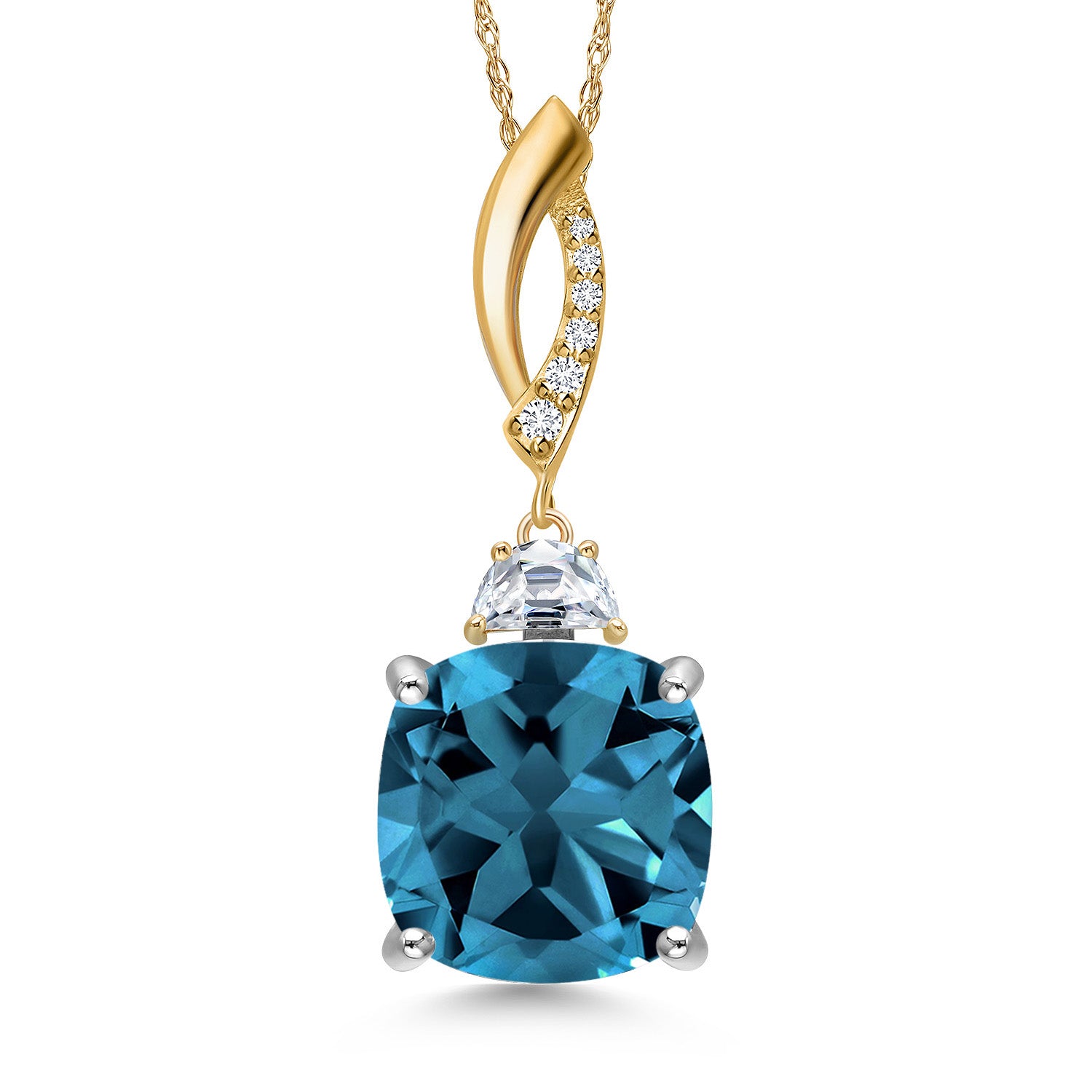 Pendant in 925 Sterling Silver and 10K Yellow Gold