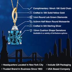 Pendant in 925 Sterling Silver and 10K Yellow Gold