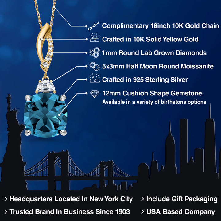 Pendant in 925 Sterling Silver and 10K Yellow Gold