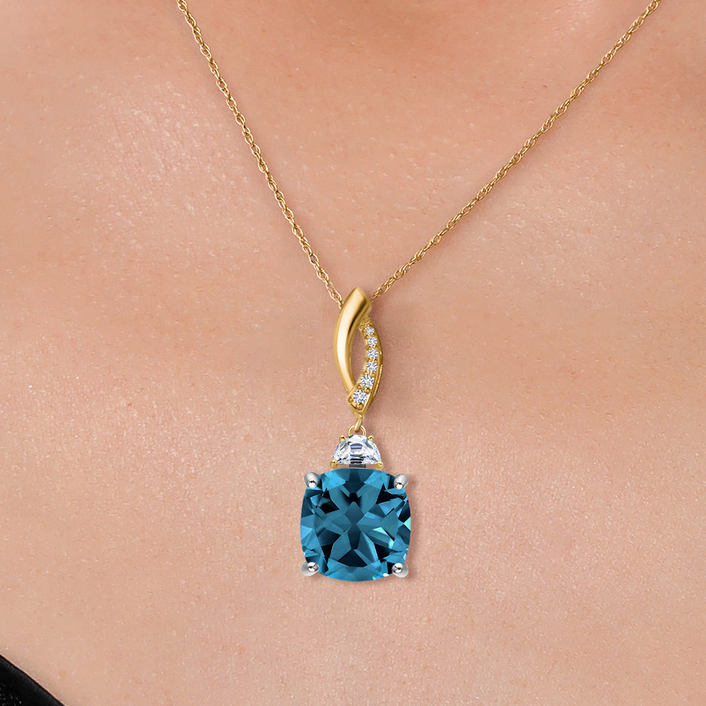 Pendant in 925 Sterling Silver and 10K Yellow Gold