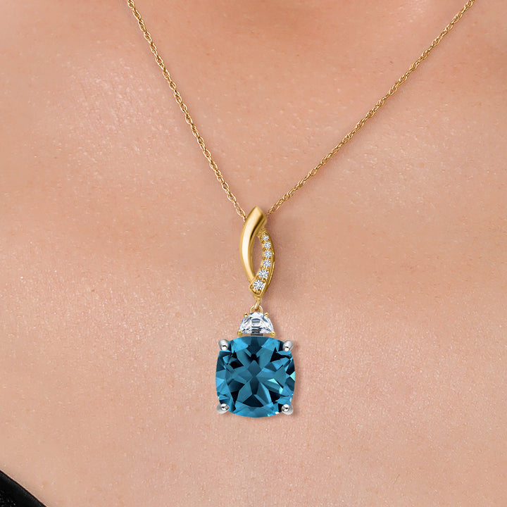 Pendant in 925 Sterling Silver and 10K Yellow Gold