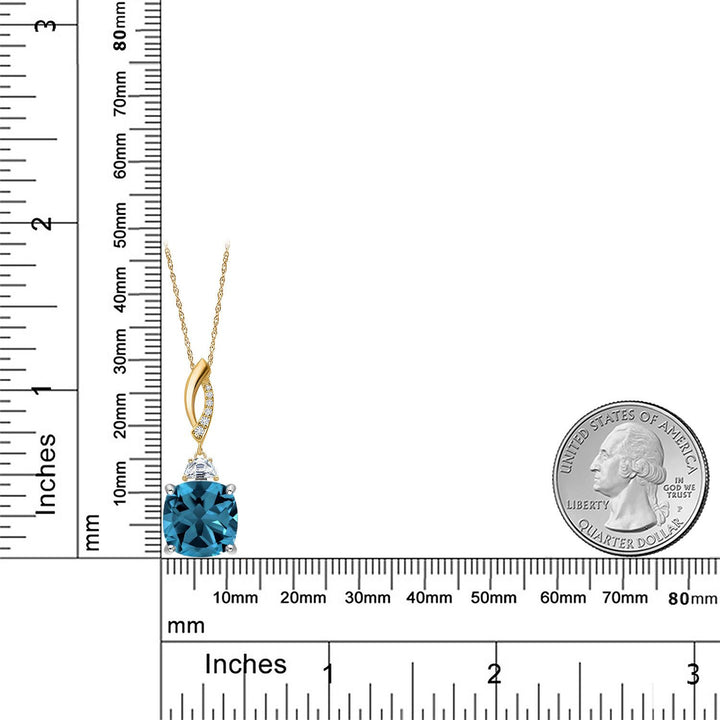 Pendant in 925 Sterling Silver and 10K Yellow Gold
