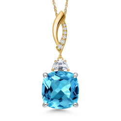 Pendant in 925 Sterling Silver and 10K Yellow Gold