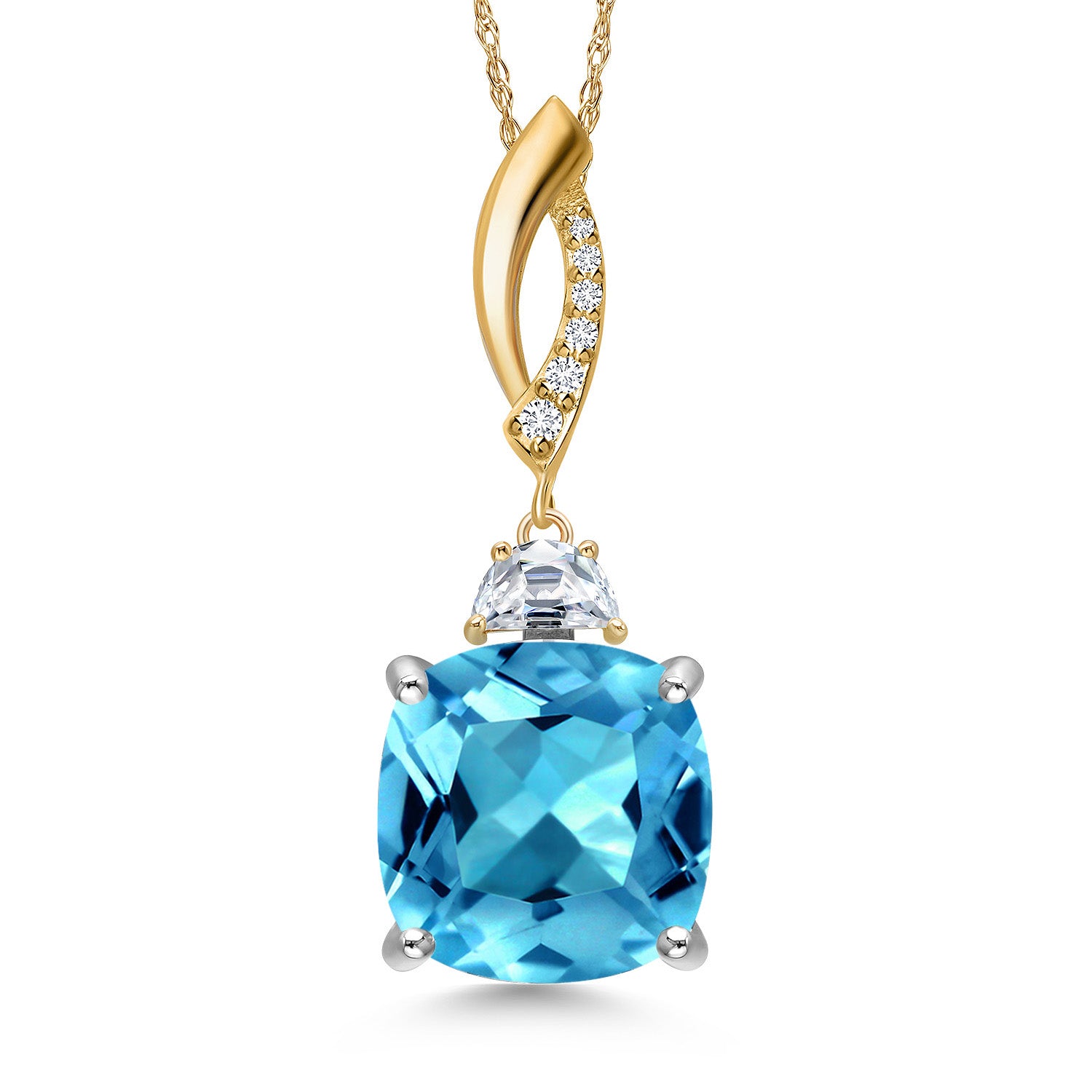 Pendant in 925 Sterling Silver and 10K Yellow Gold