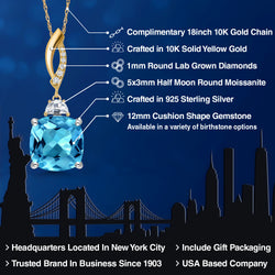Pendant in 925 Sterling Silver and 10K Yellow Gold