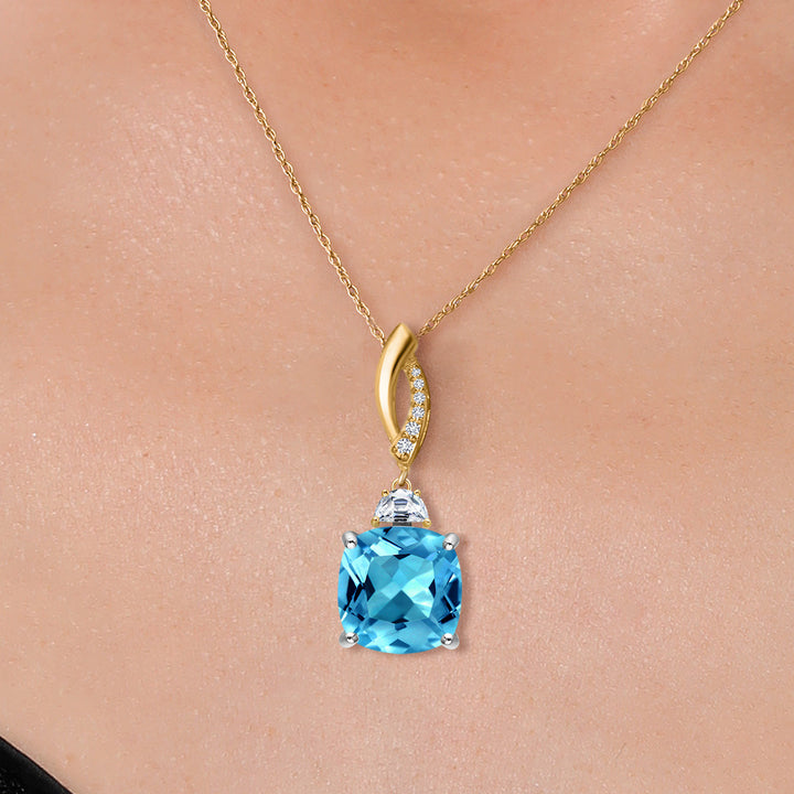 Pendant in 925 Sterling Silver and 10K Yellow Gold