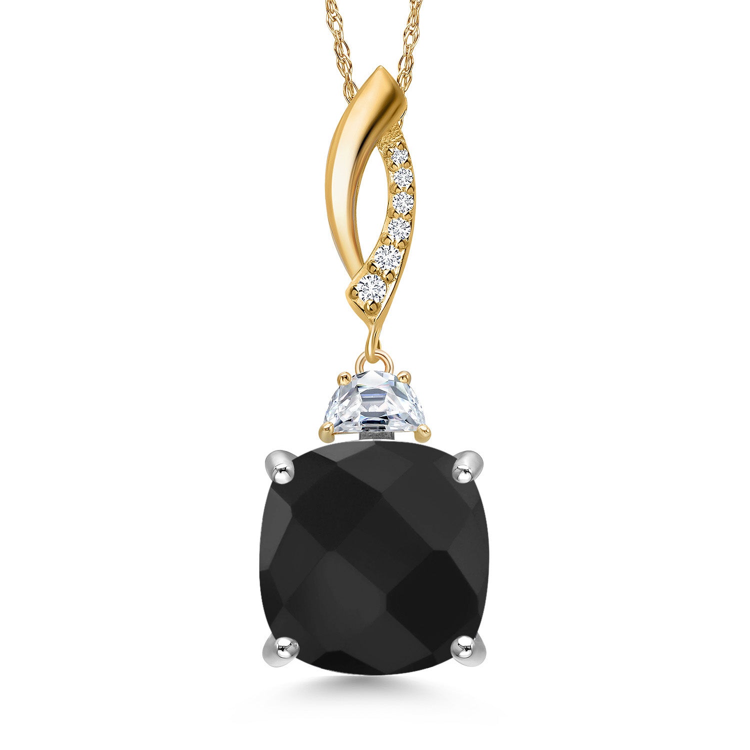 Pendant in 925 Sterling Silver and 10K Yellow Gold