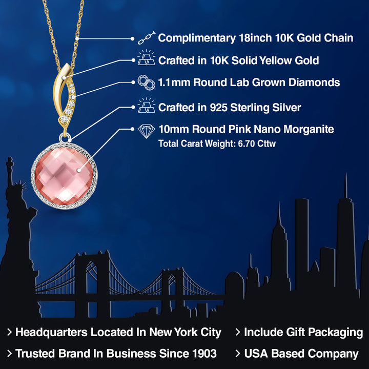Pendant in 925 Sterling Silver and 10K Yellow Gold