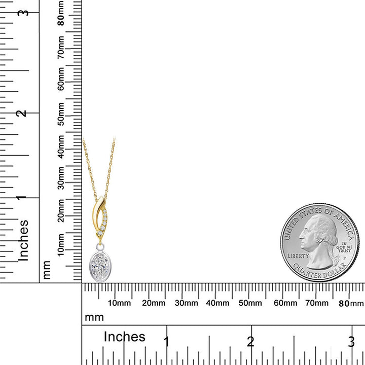 Pendant in 925 Sterling Silver and 10K Yellow Gold