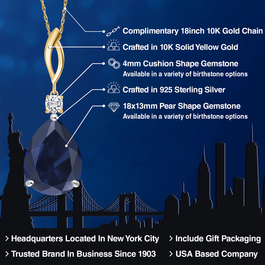 Pendant in 925 Sterling Silver and 10K Yellow Gold
