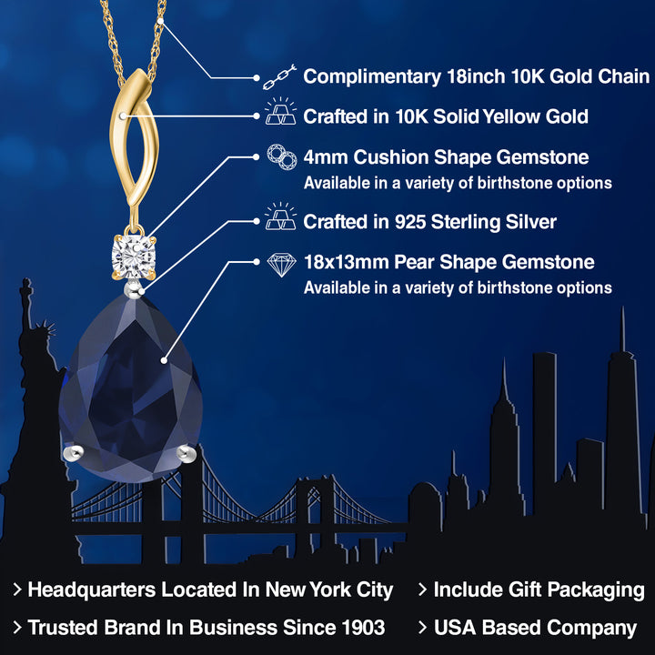 Pendant in 925 Sterling Silver and 10K Yellow Gold
