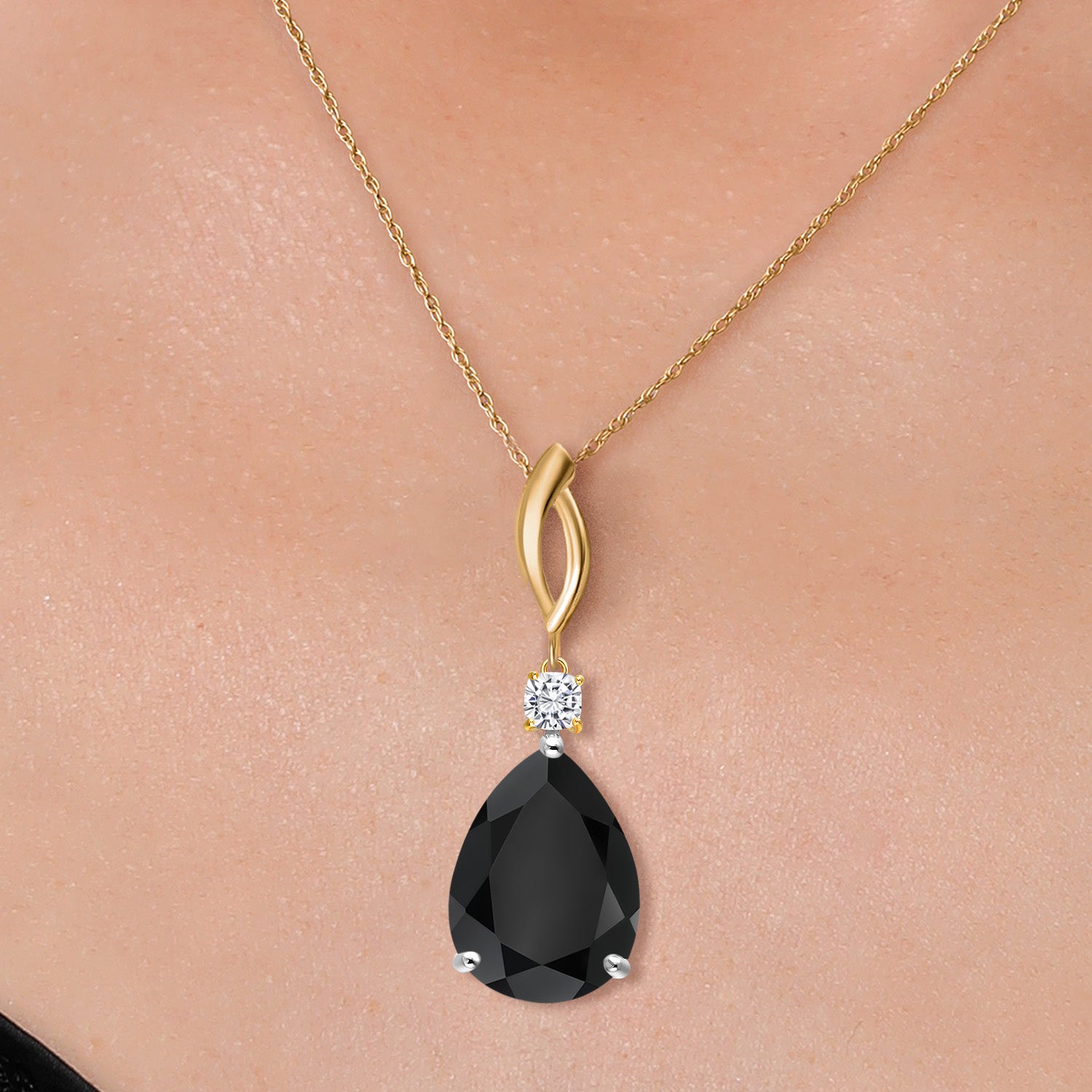 Pendant in 925 Sterling Silver and 10K Yellow Gold