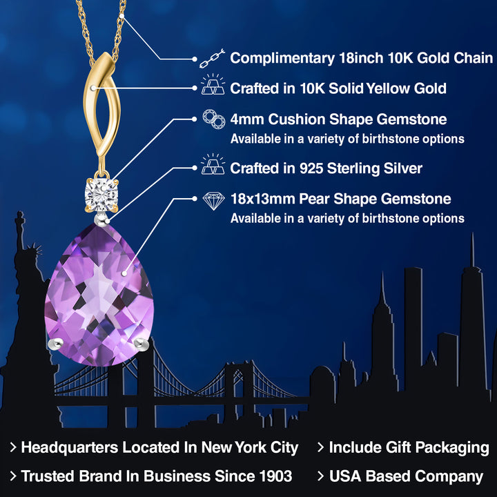Pendant in 925 Sterling Silver and 10K Yellow Gold