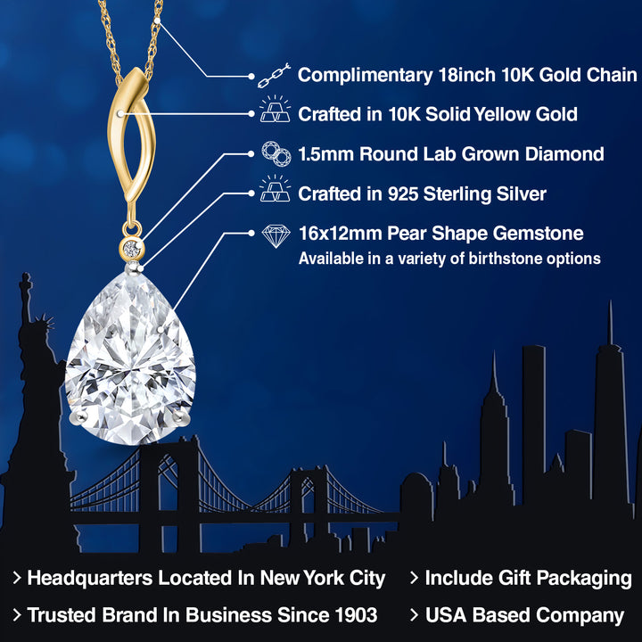 Pendant in 925 Sterling Silver and 10K Yellow Gold