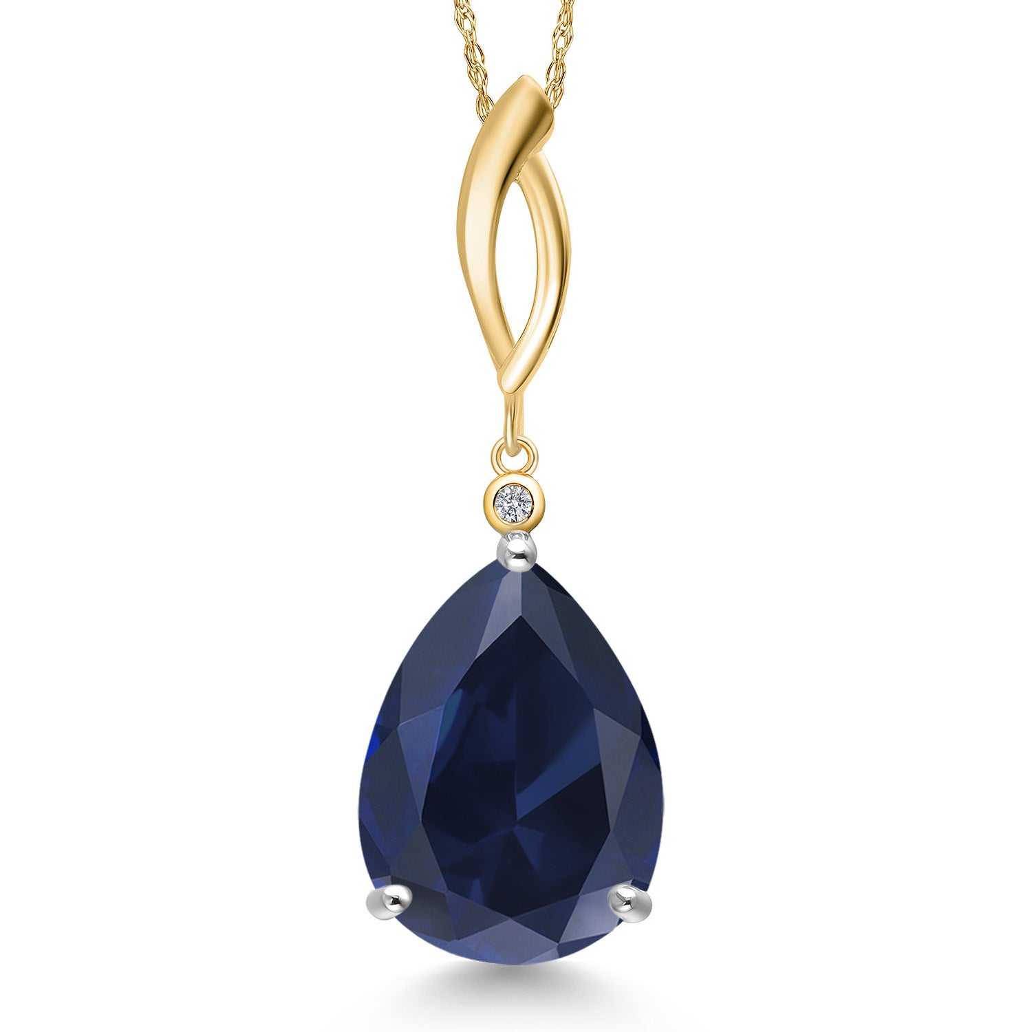 Pendant in 925 Sterling Silver and 10K Yellow Gold