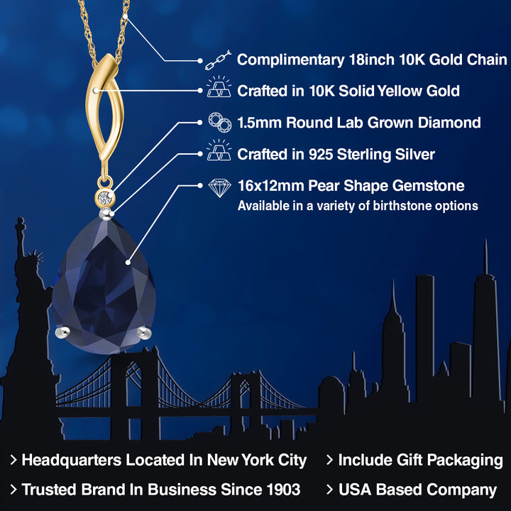 Pendant in 925 Sterling Silver and 10K Yellow Gold