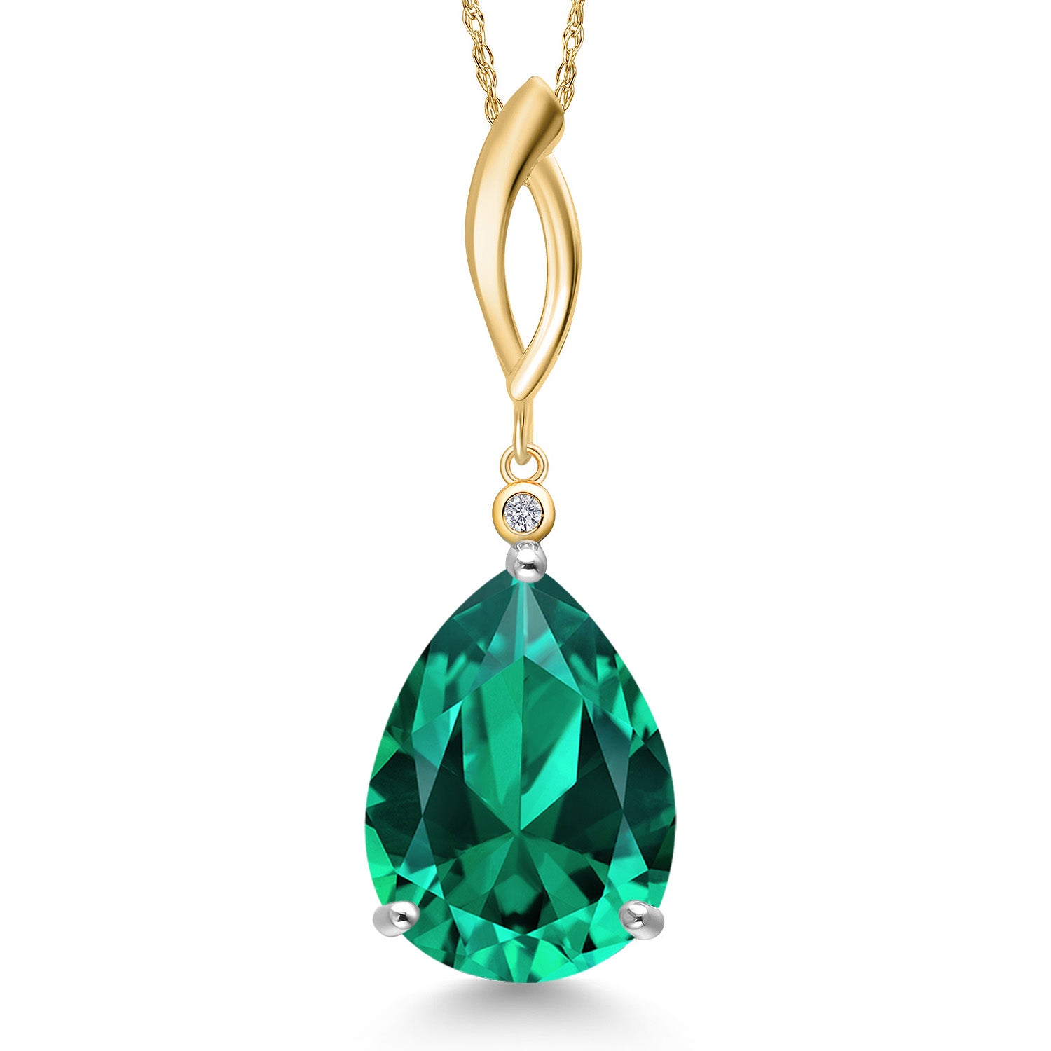Pendant in 925 Sterling Silver and 10K Yellow Gold