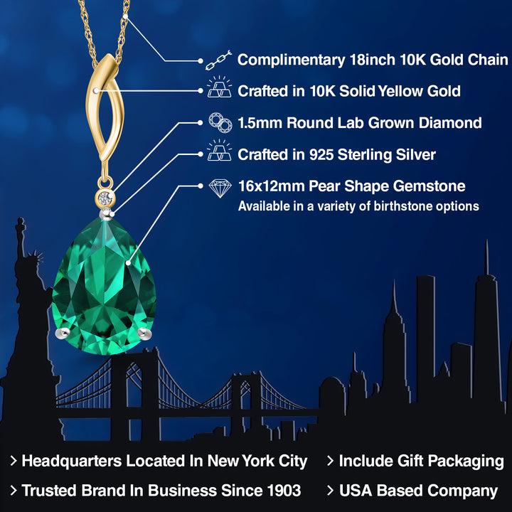 Pendant in 925 Sterling Silver and 10K Yellow Gold