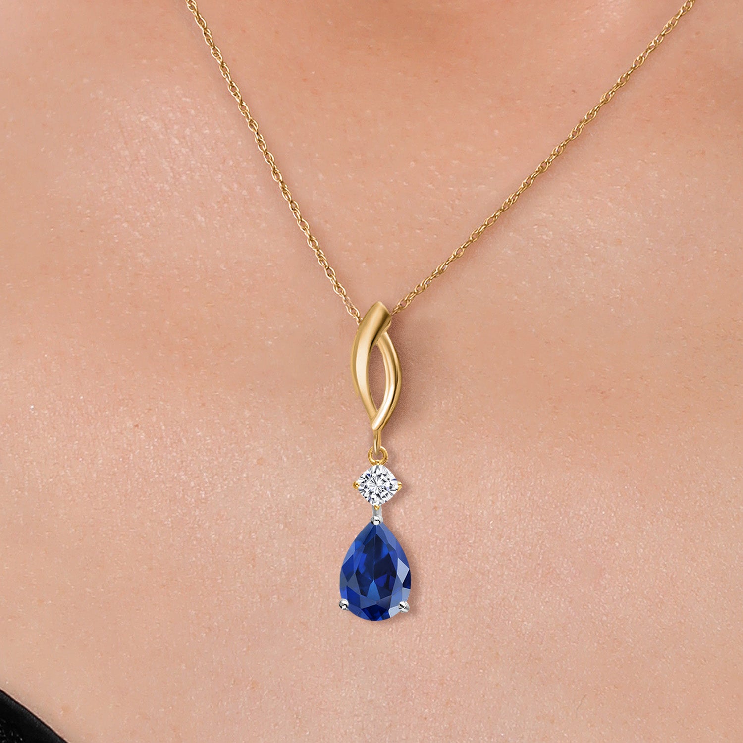 Pendant in 925 Sterling Silver and 10K Yellow Gold